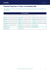 Free Festivals Word Mat | Class 4 | EVS / Moral Education | BookFlik