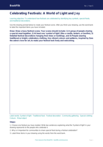 Free Festivals Drawing Sheet | Class 5 | EVS / Moral Education | BookFlik