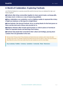 Free Festivals Poster | Class 5 | EVS / Moral Education | BookFlik