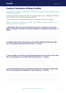 Free Festivals Writing Frame | Class 5 | EVS / Moral Education | BookFlik