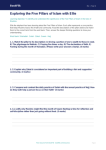 Understanding Islam: Class 4 Moral Education Activity Sheet | BookFlik