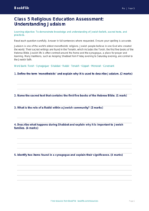 Judaism Lesson and Assessment | Class 5 EVS | BookFlik