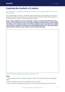 Free Judaism Drawing Sheet | Class 5 | EVS / Moral Education | BookFlik