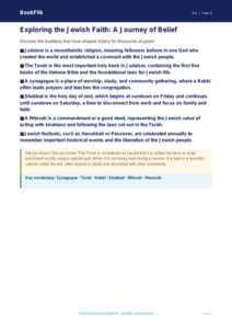 Free Judaism Poster | Class 5 | EVS / Moral Education | BookFlik