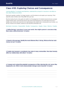 Free Moral Questions Assessment | Class 4 | EVS / Moral Education | BookFlik