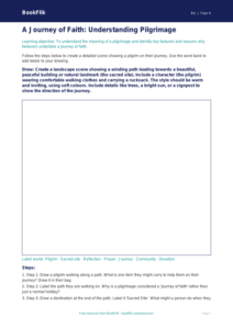 Free Pilgrimage Drawing Sheet | Class 4 | EVS / Moral Education | BookFlik