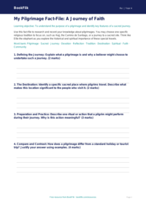 Free Pilgrimage Template | Class 4 | EVS / Moral Education | BookFlik