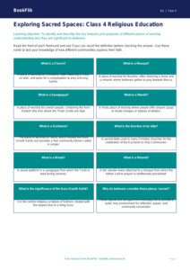 Free Places Of Worship Flashcards | Class 4 | EVS / Moral Education | BookFlik