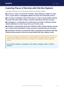 Free Places Of Worship Poster | Class 5 | EVS / Moral Education | BookFlik