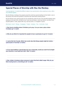 Free Places Of Worship Worksheet | Nursery / LKG | EVS / Moral Education | BookFlik