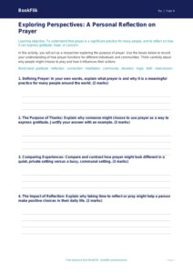 Free Prayer Template | Class 4 | EVS / Moral Education | BookFlik