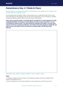Remembrance Day Activity Sheet for Class 4 | EVS & Moral Education