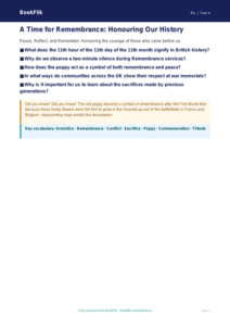 Remembrance Day Poster Activity | Class 4 EVS & Moral Education | BookFlik