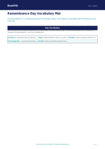 Remembrance Day Lesson Plan & Word Mat | Class 5 EVS | BookFlik