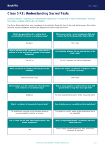Sacred Texts Flashcards for Class 5 | EVS & Moral Education | BookFlik