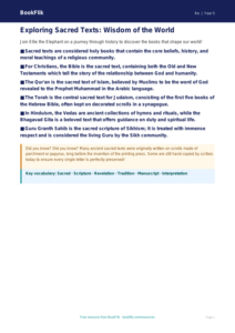 Free Sacred Texts Poster | Class 5 | EVS / Moral Education | BookFlik