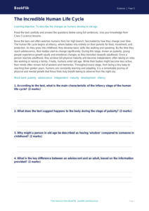 Free Animals Including Humans Comprehension | Class 5 | Science | BookFlik