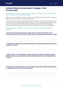 Autumn Science Assessment for Class 4 | CBSE Curriculum | BookFlik