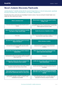 Autumn Science Flashcards for Class 4 | CBSE Science Resources | BookFlik