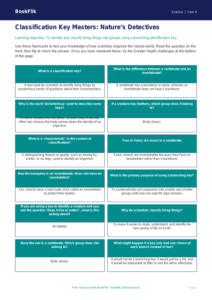 Free Classification Keys Flashcards | Class 4 | Science | BookFlik