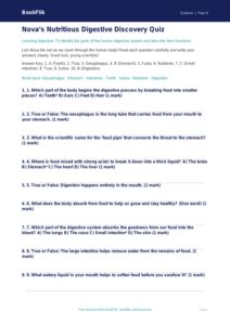 Free Digestion Quiz | Class 4 | Science | BookFlik