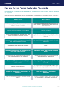 Science forces flashcards class 4 greater depth