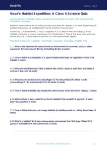 Free Habitats Quiz | Class 4 | Science | BookFlik