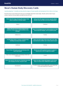 Free Human Body Flashcards | Class 5 Science | BookFlik
