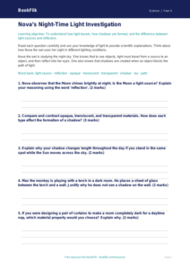 Science light worksheet class 4 greater depth
