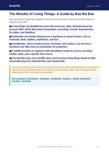Free Living Things Poster | Class 4 | Science | BookFlik
