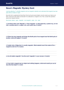 Free Magnets Activity Sheet | Class 4 | Science | BookFlik