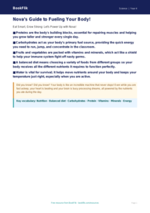 Free Nutrition Poster | Class 4 | Science | BookFlik