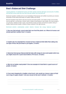 Science nutrition worksheet class 4 core