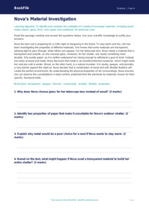 Free Properties Of Materials Comprehension | Class 4 | Science | BookFlik