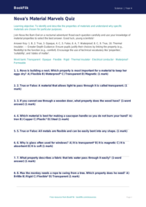 Properties of Materials Quiz for Class 4 | Science | BookFlik