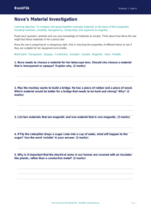 Science properties of materials worksheet class 4 core