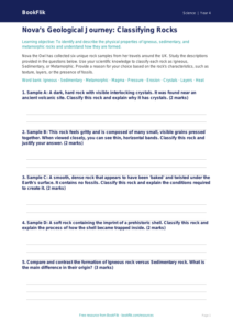 Free Rocks Activity Sheet | Class 4 | Science | BookFlik
