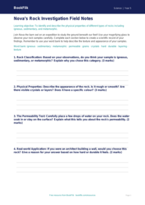 Free Rocks and Minerals Worksheet | Class 5 Science | BookFlik