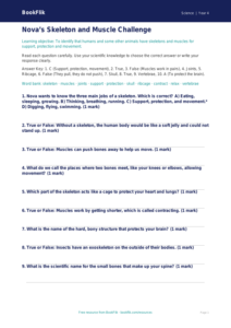 Free Skeleton And Muscles Quiz | Class 4 | Science | BookFlik