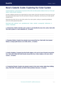 Space Writing Frame for Class 4 Science | CBSE Curriculum | BookFlik