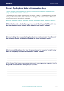 Spring Science Activities for Class 5 | CBSE Science Worksheet