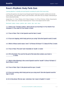 Spanish Body Parts Quiz for Class 4 | CBSE Learning | BookFlik