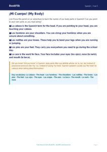 Spanish Body Parts Learning Resource | Class 5 | CBSE | BookFlik