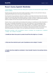 Spanish Clothes Vocabulary & Comprehension | Class 4 CBSE | BookFlik