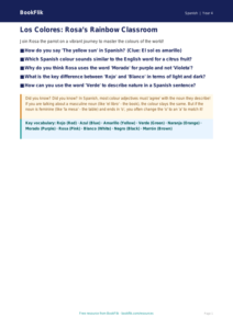 Colours in Spanish Poster for Class 4 | CBSE Spanish Learning | BookFlik