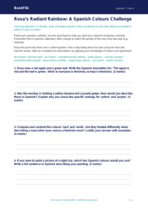 Colours in Spanish Worksheet for Class 4 | CBSE Curriculum | BookFlik