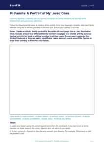 Spanish Family Vocabulary Worksheet | Class 4 | CBSE Resource