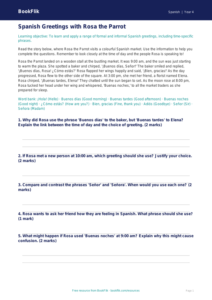 Free Spanish Greetings Track Sheet | Class 4 CBSE | BookFlik