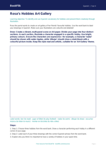 Free Hobbies Drawing Sheet | Class 4 Spanish | BookFlik