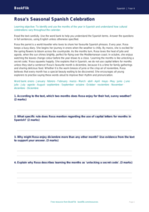 Free Months Of The Year Comprehension | Class 4 | Spanish | BookFlik